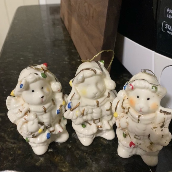 Vintage Lefton Christmas bear ornaments - Picture 1 of 3